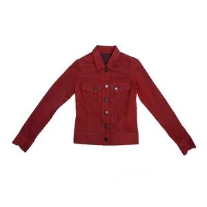 New DL1961 Women's Red Jean Jacket size S, Fitted, Stretch Denim Jacket